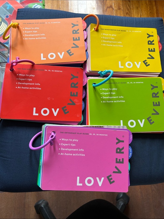 Lovevery Other - Colorful Play Guide Cards - Pink, Red, Orange, Yellow, Green